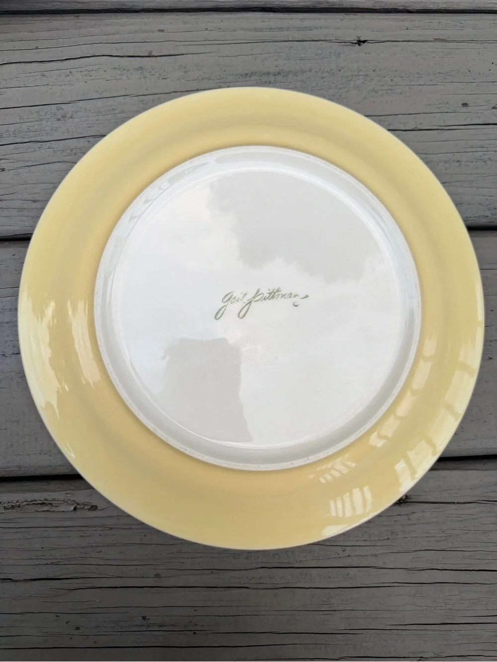 Set of 6 Gail Pittman Siena Garland Rim Hand Painted Dinner Plates